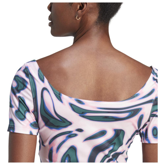 Adidas Γυναικεία κοντομάνικη μπλούζα Vibrant Print Crop Tee